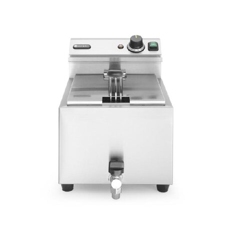 Hendi Friteuse profi line met aftapkraan - 8 l, , profi line, 8l, lichtgrijs, 230v 3500w, 305x515x(h)350mm | 209202