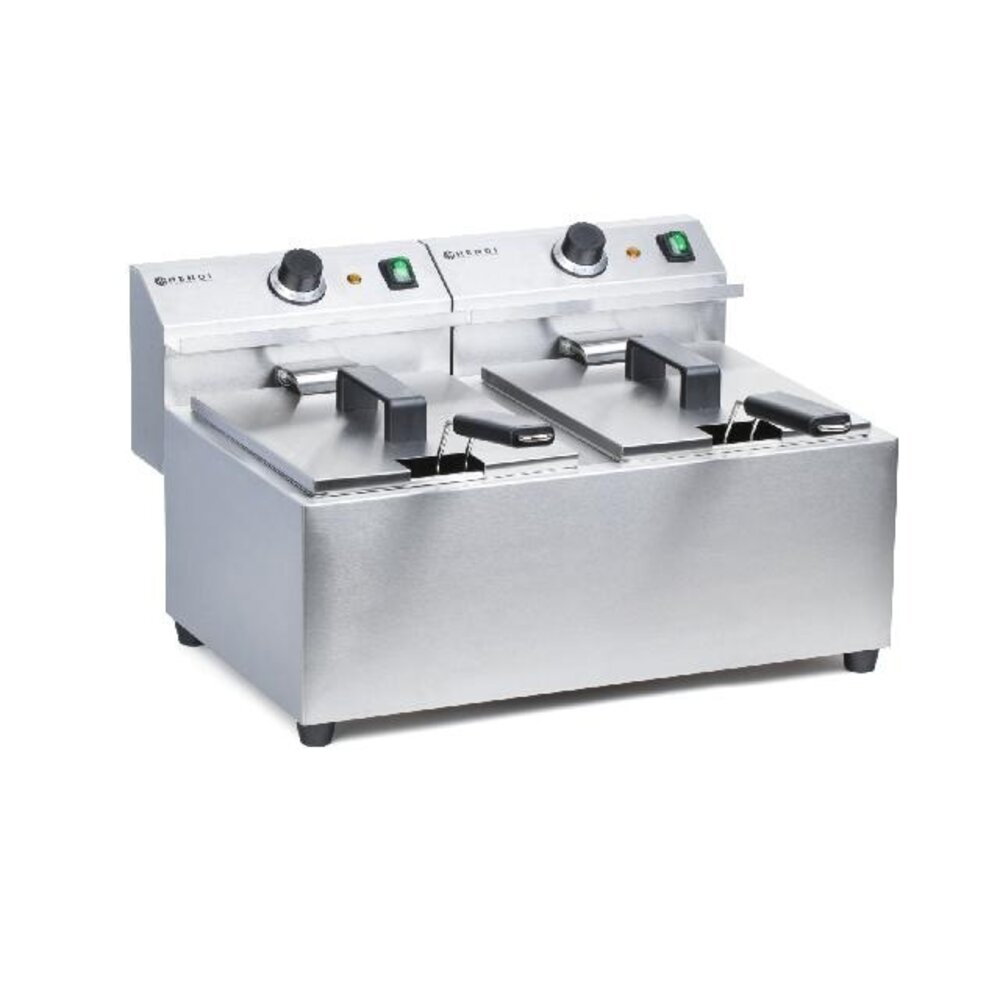 Hendi Friteuse profi line - 2 x 8 l, , profi line, 16l, 230v 7000w, 605x460x(h)350mm | 207307