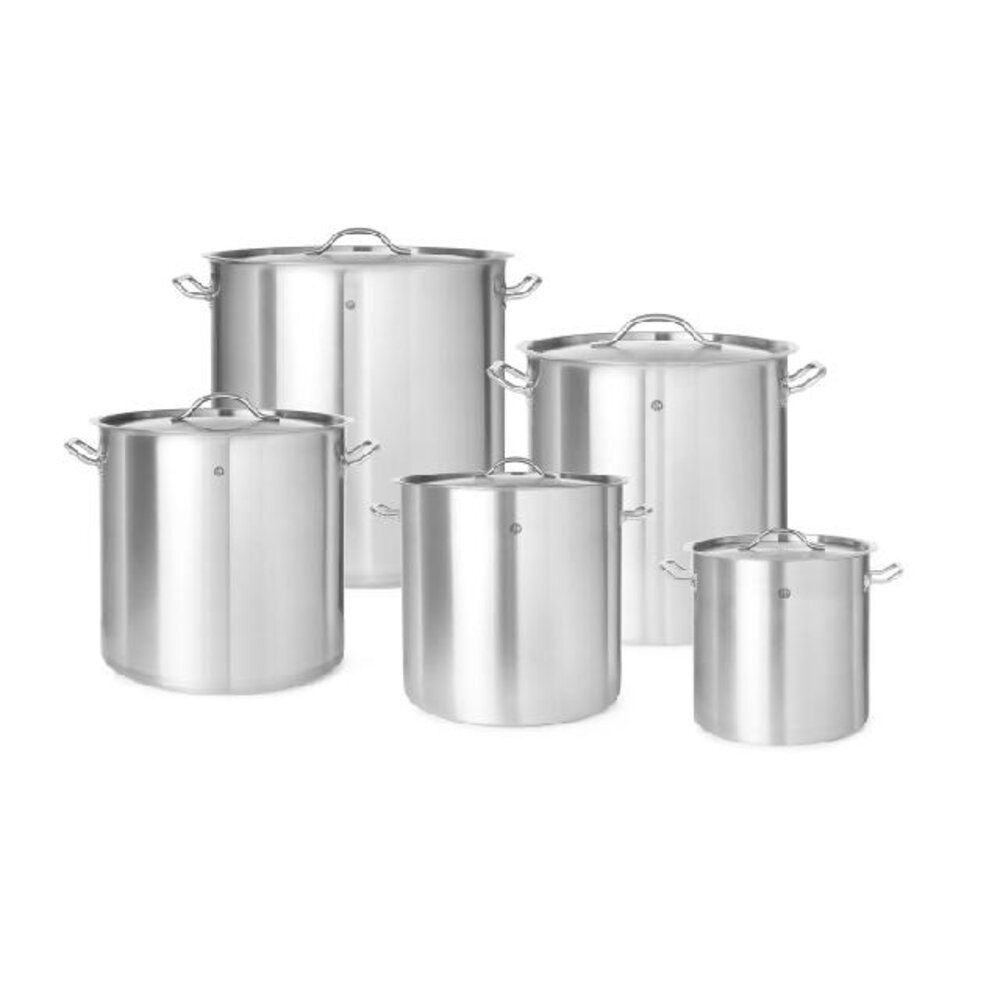 Hendi Kookpan met deksel, , budget line, 50l, ø400x(h)400mm | 834701