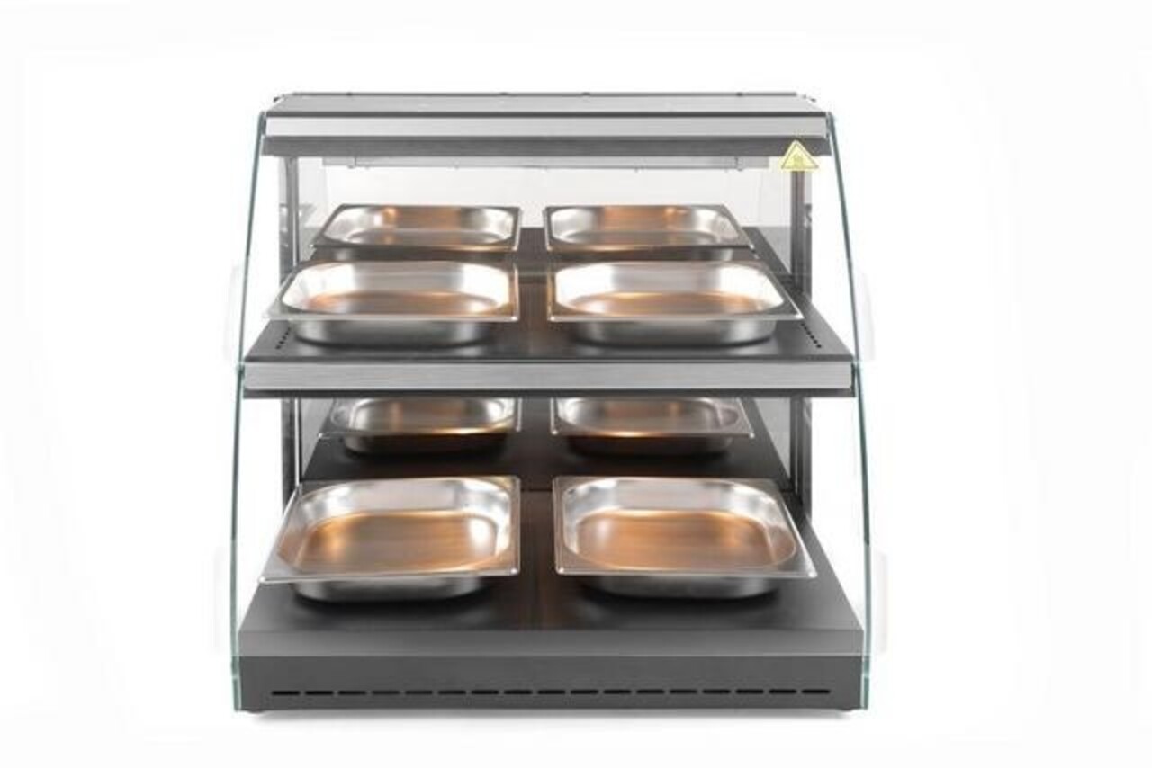 Hendi Warmhoudvitrine quartz tweelaags, , 230v 560w, 650x467x(h)630mm | 233962