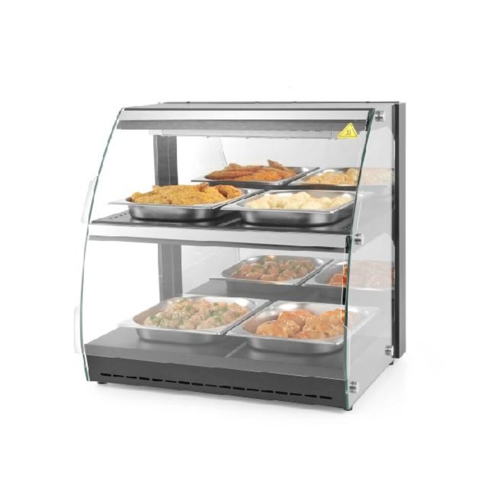 Hendi Warmhoudvitrine quartz tweelaags, , 230v 560w, 650x467x(h)630mm | 233962