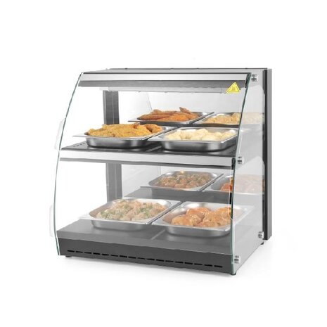 Hendi Warmhoudvitrine quartz tweelaags, , 230v 560w, 650x467x(h)630mm | 233962