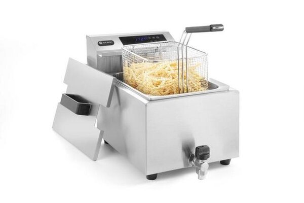 Hendi Friteuse profi line met aftapkraan digitaal - 8 l, , profi line, 8l, 230v 3500w, 300x515x(h)345mm | 207369