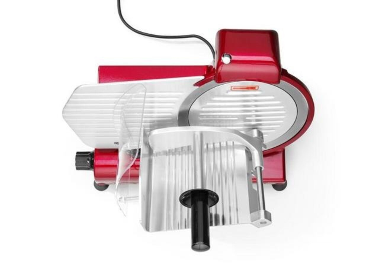 Hendi Snijmachine profi line 250 rode uitvoering, , profi line, 230v 320w, 485x420x(h)395mm | 210086 Hendi Snijmachine profi line 250 rode uitvoering, , profi line, 230v 320w, 485x420x(h)395mm | 210086