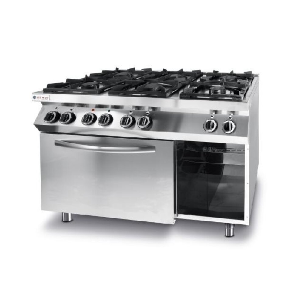 Hendi Gasfornuis kitchen line 6 pits met elektrische heteluchtoven gn 1 1, , kitchen line, 230v 3000w, 28,5kw, 1200x700x(h)900mm | 225899 Hendi Gasfornuis kitchen line 6 pits met elektrische heteluchtoven gn 1 1, , kitchen line, 230v 3000w, 28,5kw, 1200x700x(h)900mm | 225899