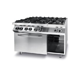 Hendi Gasfornuis kitchen line 6 pits met elektrische heteluchtoven gn 1 1, , kitchen line, 230v 3000w, 28,5kw, 1200x700x(h)900mm Hendi Gasfornuis kitchen line 6 pits met elektrische heteluchtoven gn 1 1, , kitchen line, 230v 3000w, 28,5kw, 1200x700x(h)900mm