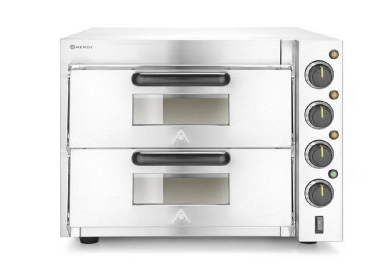 Hendi Pizza oven 2 kamers compact, , zilver, 230v 3000w, 580x560x(h)435mm | 220283 Hendi Pizza oven 2 kamers compact, , zilver, 230v 3000w, 580x560x(h)435mm | 220283