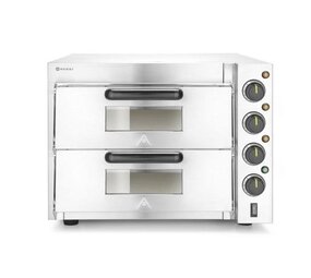 Hendi Pizza oven 2 kamers compact, , zilver, 230v 3000w, 580x560x(h)435mm Hendi Pizza oven 2 kamers compact, , zilver, 230v 3000w, 580x560x(h)435mm