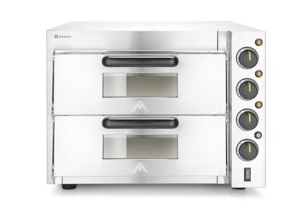 Hendi Pizza oven 2 kamers compact, , zilver, 230v 3000w, 580x560x(h)435mm | 220283 Hendi Pizza oven 2 kamers compact, , zilver, 230v 3000w, 580x560x(h)435mm | 220283