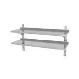 Hendi Dubbel verstelbare wandplank, met twee stalen beugels, , 1200x300x(h)600mm