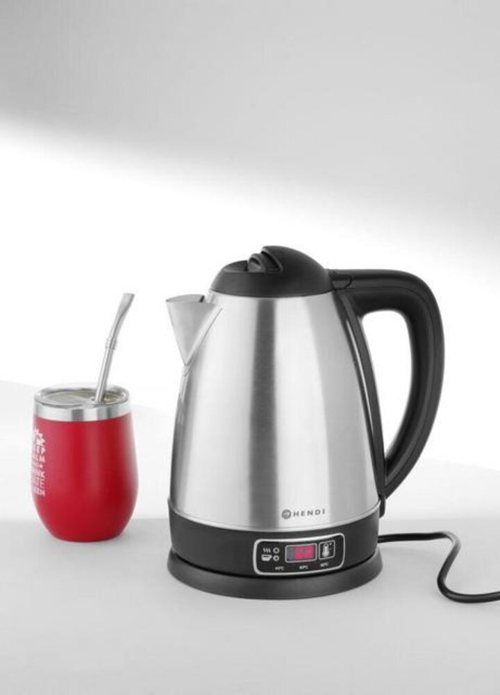 Hendi Draadloze elektrische waterkoker met temperatuurregeling, , 1,8l, 230v 1800w, 225x168x(h)288mm | 209943