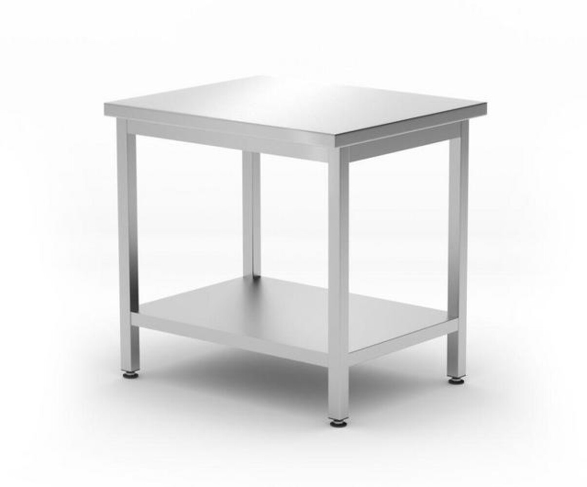 Hendi Centrale werktafel met een schap budget line – geschroefd, diepte: 600 mm, , budget line, 800x600x(h)850mm | 817100