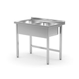 Hendi Spoeltafel - gelast, 2 spoelbakken, diepte: 600 mm., , kitchen line, 1000x600x(h)850mm Hendi Spoeltafel - gelast, 2 spoelbakken, diepte: 600 mm., , kitchen line, 1000x600x(h)850mm