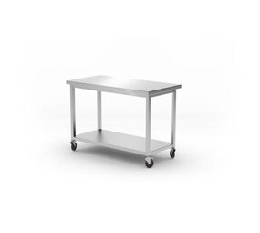 Hendi Werktafel met plank - geschroefd, diepte: 600 mm., , kitchen line, 1200x600x(h)850mm