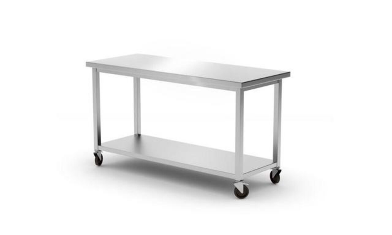 Hendi Werktafel met plank - geschroefd, diepte: 600 mm., , kitchen line, 1200x600x(h)850mm | 815793