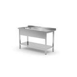 Hendi Enkele spoeltafel met schap, , kitchen line, links, 1000x700x(h)850mm Hendi Enkele spoeltafel met schap, , kitchen line, links, 1000x700x(h)850mm