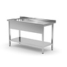 Hendi Enkele spoeltafel met schap, , kitchen line, links, 1000x700x(h)850mm | 812945 Hendi Enkele spoeltafel met schap, , kitchen line, links, 1000x700x(h)850mm | 812945
