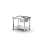 Hendi Enkele spoeltafel met schap, , kitchen line, rechts, 1000x700x(h)850mm Hendi Enkele spoeltafel met schap, , kitchen line, rechts, 1000x700x(h)850mm