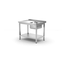 Hendi Enkele spoeltafel met schap, , kitchen line, rechts, 1000x700x(h)850mm Hendi Enkele spoeltafel met schap, , kitchen line, rechts, 1000x700x(h)850mm
