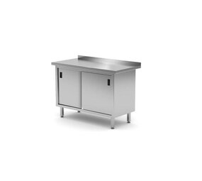 Hendi Wandwerktafel met kast - gelast, , profi line, 1200x600x(h)850mm