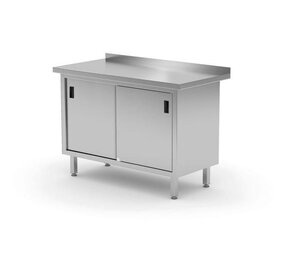 Hendi Wandwerktafel met kast - gelast, , profi line, 1000x600x(h)850mm