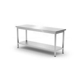 Hendi Werktafel zware uitvoering met plank, 600 mm diep, , kitchen line, 1800x600x(h)850mm