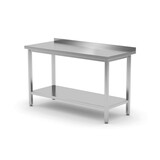 Hendi Muurwerktafel met opstaande rand en schap - 600 mm diep, , kitchen line, 1000x600x(h)850mm Hendi Muurwerktafel met opstaande rand en schap - 600 mm diep, , kitchen line, 1000x600x(h)850mm