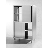 Hendi Doorgangskast met tussenblad en schuifdeuren, , kitchen line, 800x500x(h)1800mm Hendi Doorgangskast met tussenblad en schuifdeuren, , kitchen line, 800x500x(h)1800mm