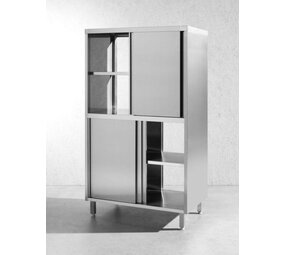 Hendi Doorgangskast met tussenblad en schuifdeuren, , kitchen line, 800x500x(h)1800mm Hendi Doorgangskast met tussenblad en schuifdeuren, , kitchen line, 800x500x(h)1800mm