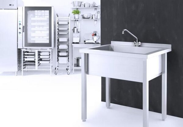 Hendi Enkele spoeltafel - gelast, , profi line, 800x600x(h)850mm | 811825 Hendi Enkele spoeltafel - gelast, , profi line, 800x600x(h)850mm | 811825