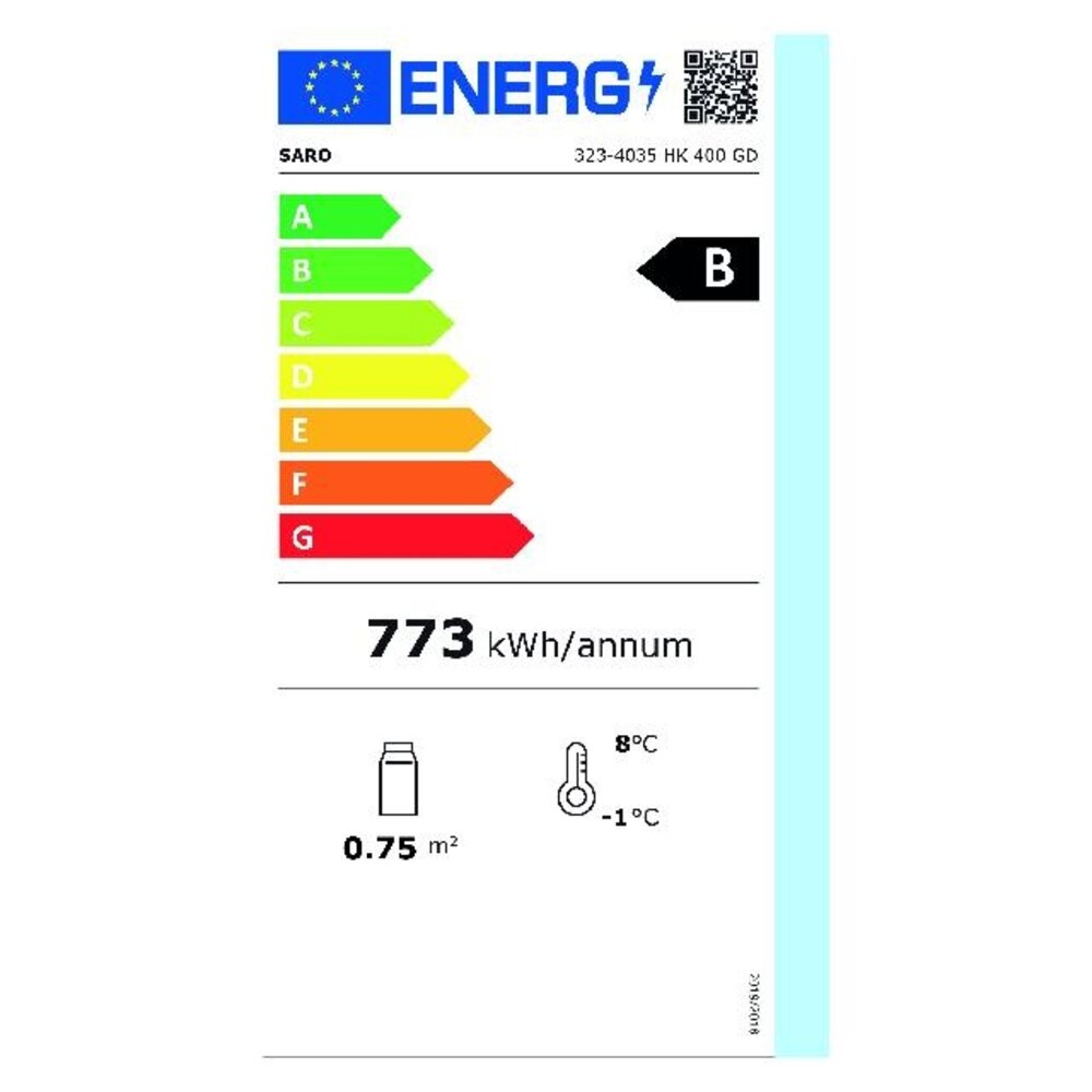 Saro Koelkast met luchtcirculatie model 400 gd | 323-4035 Saro Koelkast met luchtcirculatie model 400 gd | 323-4035