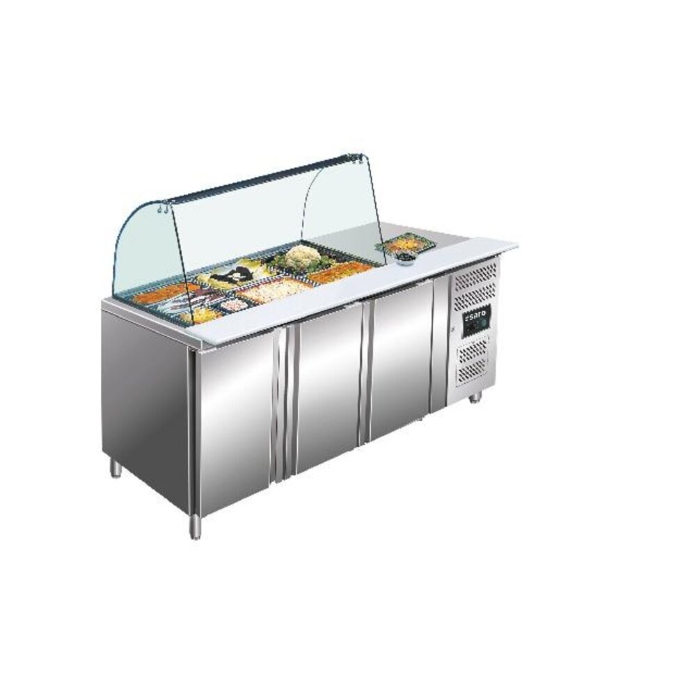Saro Koelwerkbank met glazen top model gn 3100 tns | 323-10715