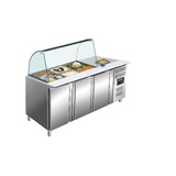 Saro Koelwerkbank met glazen top model gn 3100 tns