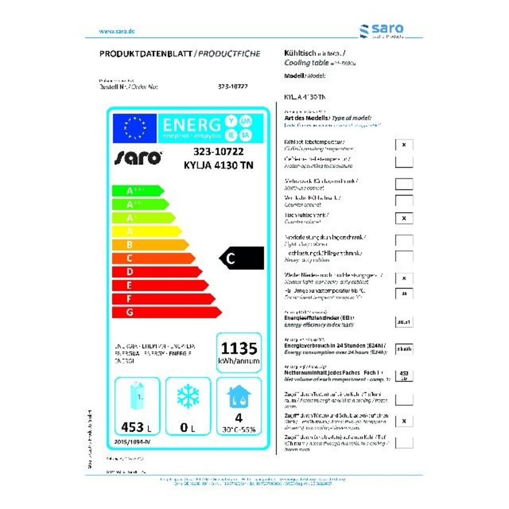 Saro Koelwerkbank incl. ladenset met 3 lades model kylja 4130 tn | 323-10722 Saro Koelwerkbank incl. ladenset met 3 lades model kylja 4130 tn | 323-10722