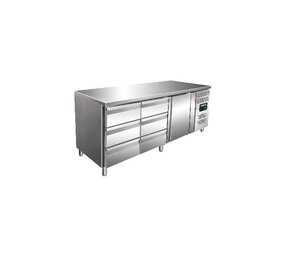 Saro Koelwerkbank incl. ladenset met 2 x 3 lades model kylja 3150 tn Saro Koelwerkbank incl. ladenset met 2 x 3 lades model kylja 3150 tn