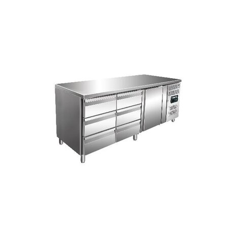 Saro Koelwerkbank incl. ladenset met 2 x 3 lades model kylja 3150 tn | 323-10719 Saro Koelwerkbank incl. ladenset met 2 x 3 lades model kylja 3150 tn | 323-10719