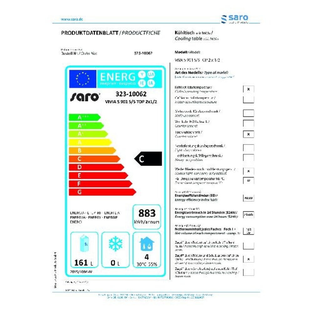 Saro Gekoelde werkbank model vivia s 901 s s top 2 x 1 2 | 323-10062 Saro Gekoelde werkbank model vivia s 901 s s top 2 x 1 2 | 323-10062