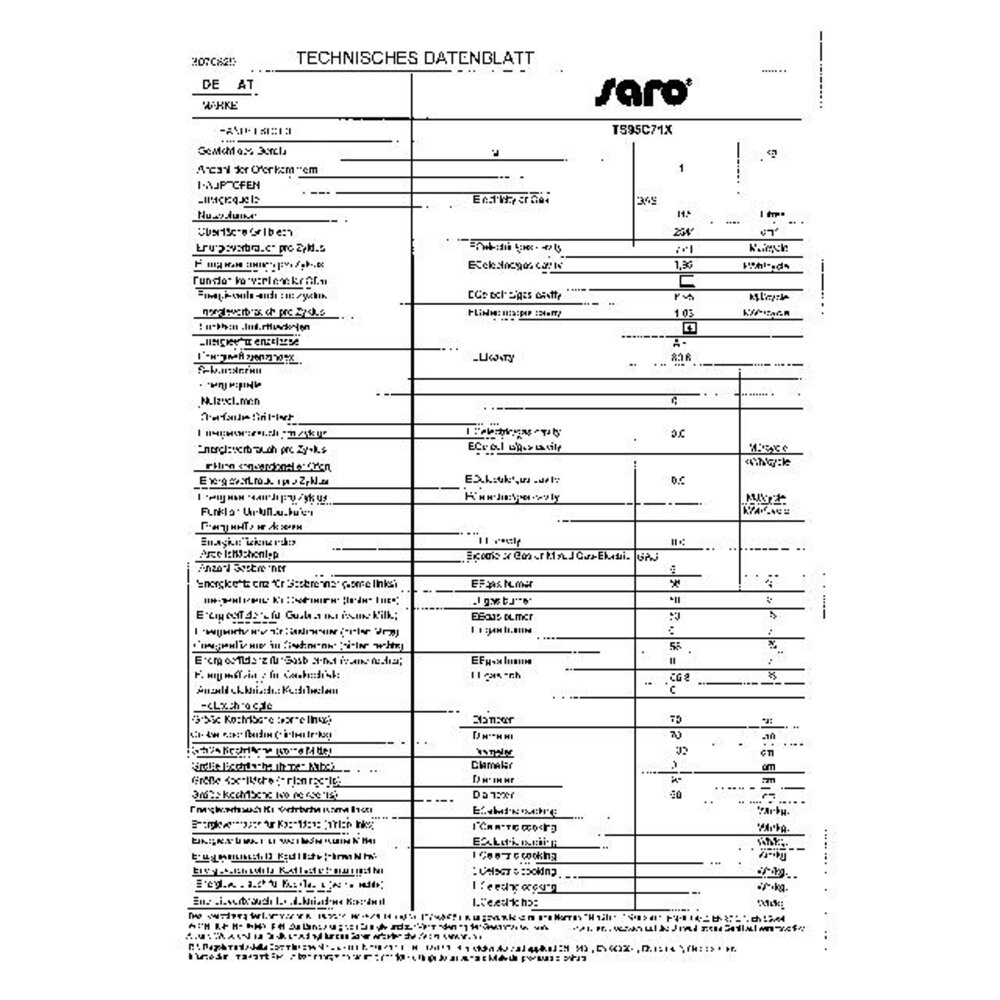 Saro Multifunctioneel gasfornuis met gasoven model ts95c71x | 331-1165 Saro Multifunctioneel gasfornuis met gasoven model ts95c71x | 331-1165