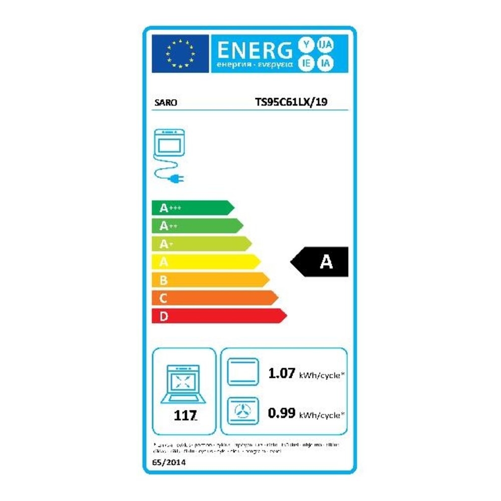 Saro Multifunctioneel  gasfornuis met electrische oven model ts95c61lx | 331-1160 Saro Multifunctioneel  gasfornuis met electrische oven model ts95c61lx | 331-1160