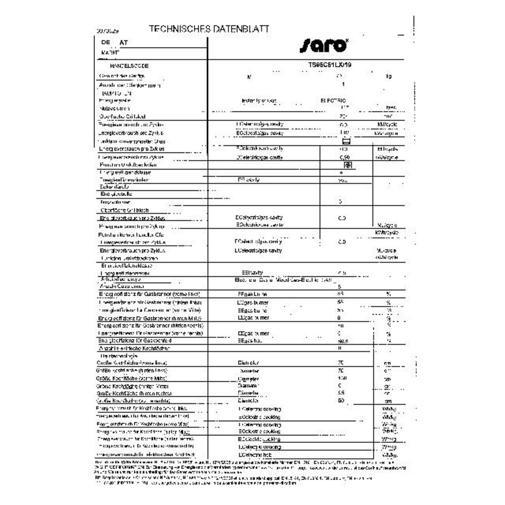 Saro Multifunctioneel  gasfornuis met electrische oven model ts95c61lx | 331-1160 Saro Multifunctioneel  gasfornuis met electrische oven model ts95c61lx | 331-1160