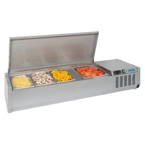 Saro Opzet koelvitrine met deksel - 1 3 gn model vrx 1600 s s | 323-3144