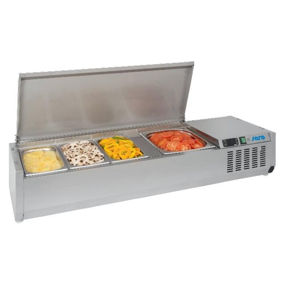 Saro Opzet koelvitrine met deksel - 1 3 gn model vrx 1400 s s | 323-3140