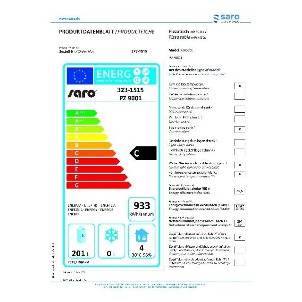 Saro Pizzawerkbank model pz 9001 | 323-1515