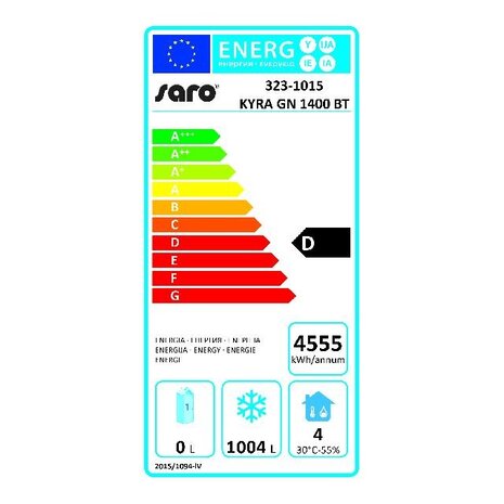 Saro Vriezer met ventilator koeling model kyra gn 1400 bt | 323-1015 Saro Vriezer met ventilator koeling model kyra gn 1400 bt | 323-1015