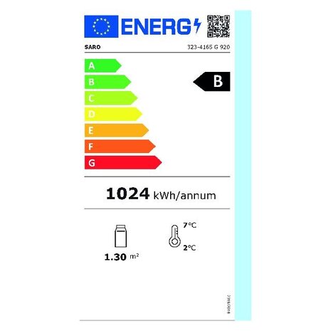 Saro Koelkast met 2 glasdeuren model g 920 | 323-4165