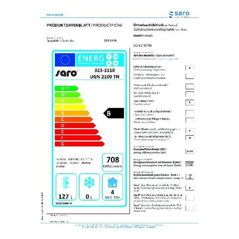 Saro Onderbouw koelwerbank model ugn 2100 | 323-3110 Saro Onderbouw koelwerbank model ugn 2100 | 323-3110