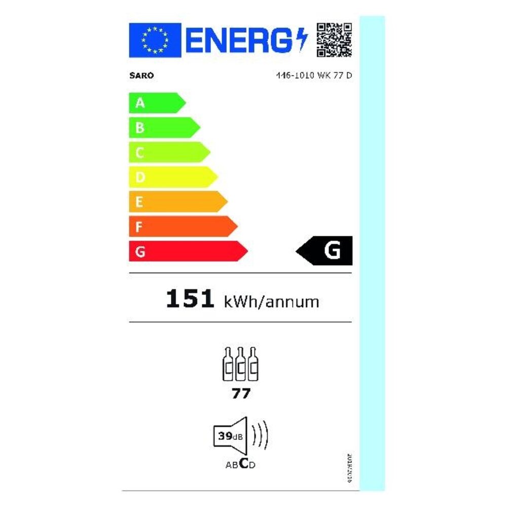 Saro Wijnkoelkast model wk 77d | 446-1010 Saro Wijnkoelkast model wk 77d | 446-1010