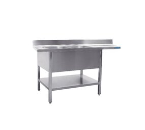 Saro Spoeltafel met 2 wasbakken, links - 700 mm diepte, 1800 mm Saro Spoeltafel met 2 wasbakken, links - 700 mm diepte, 1800 mm