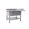 Saro Spoeltafel met 2 wasbakken, links - 700 mm diepte, 1600 mm | 700-2610L Saro Spoeltafel met 2 wasbakken, links - 700 mm diepte, 1600 mm | 700-2610L
