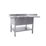 Saro Spoeltafel met 2 wasbakken, rechts - 700 mm diepte, 1800 mm